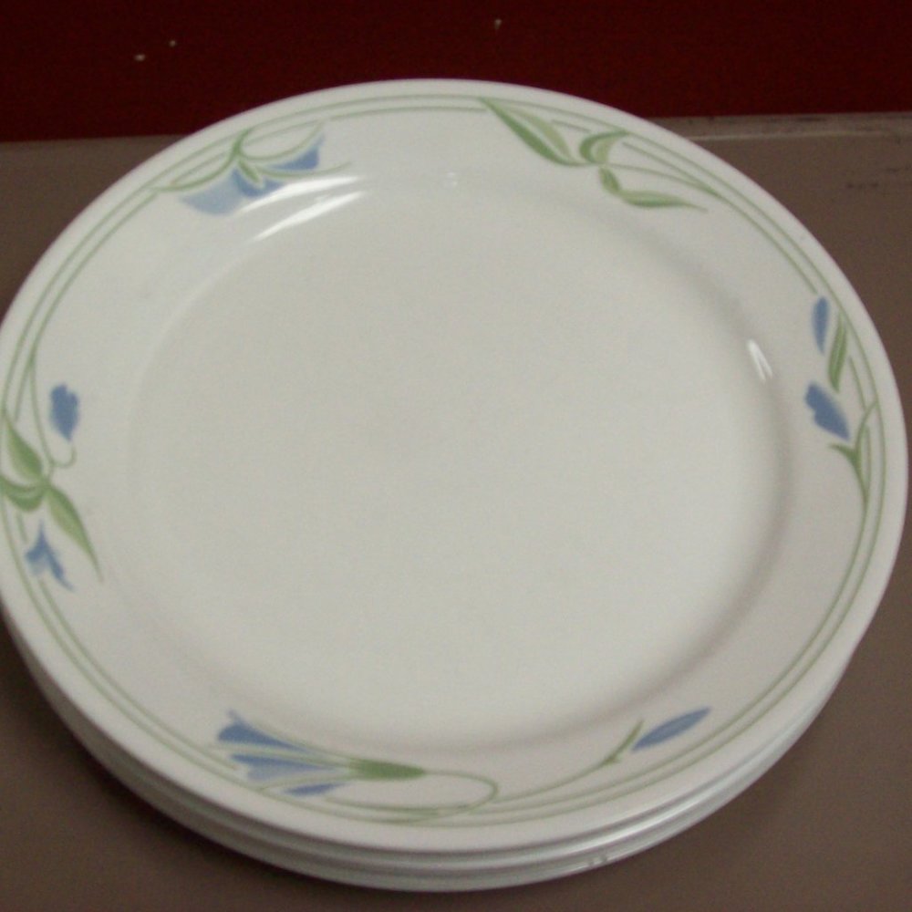 Set Of 6 ~ Corning Corelle ~ Blue Wreath ~ 6 Dinner Plates